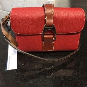 New NWT Dooney & Bourke Kyra pebbled leather crossbody purse, handbag, red NWT